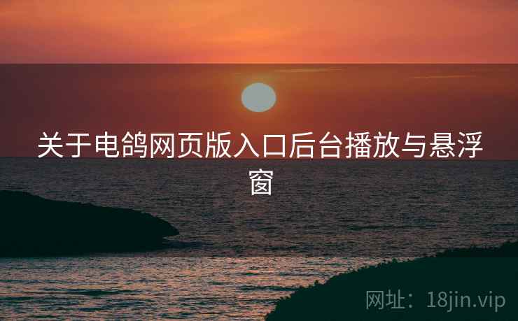 关于电鸽网页版入口后台播放与悬浮窗