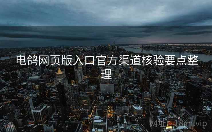 电鸽网页版入口官方渠道核验要点整理