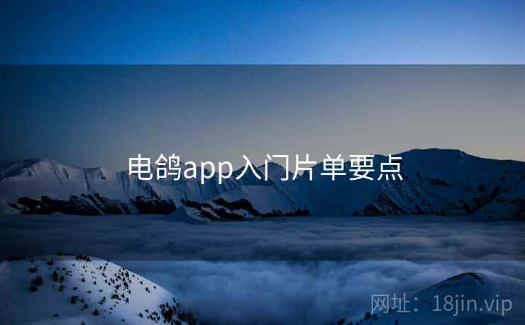 电鸽app入门片单要点