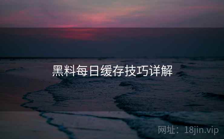 黑料每日缓存技巧详解